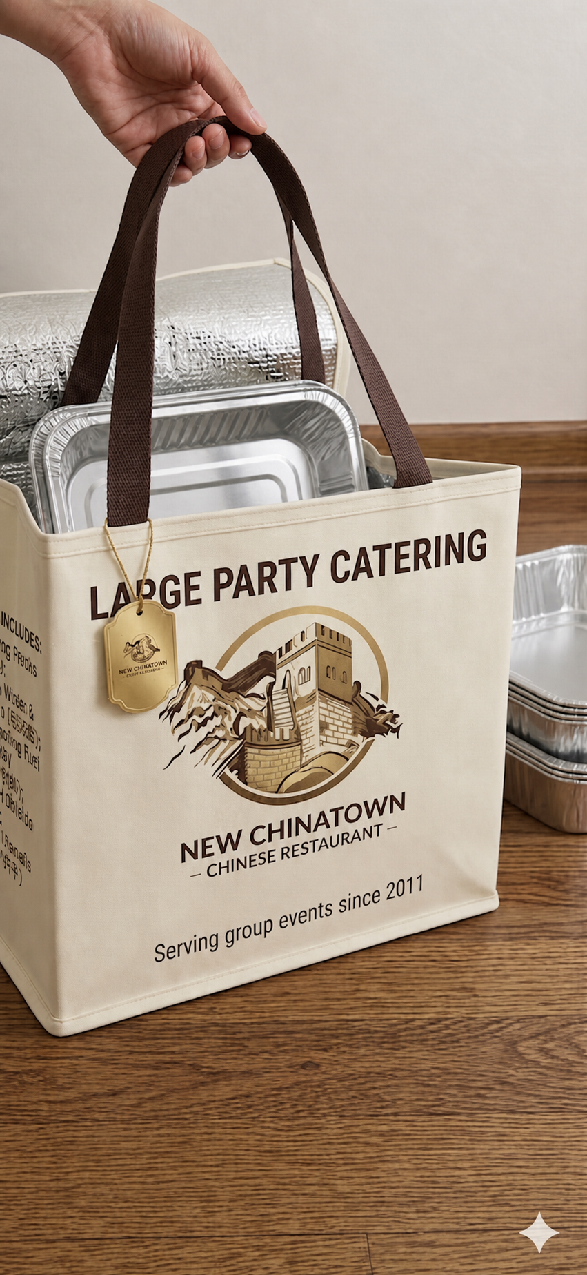 New Chinatown large party catering setup