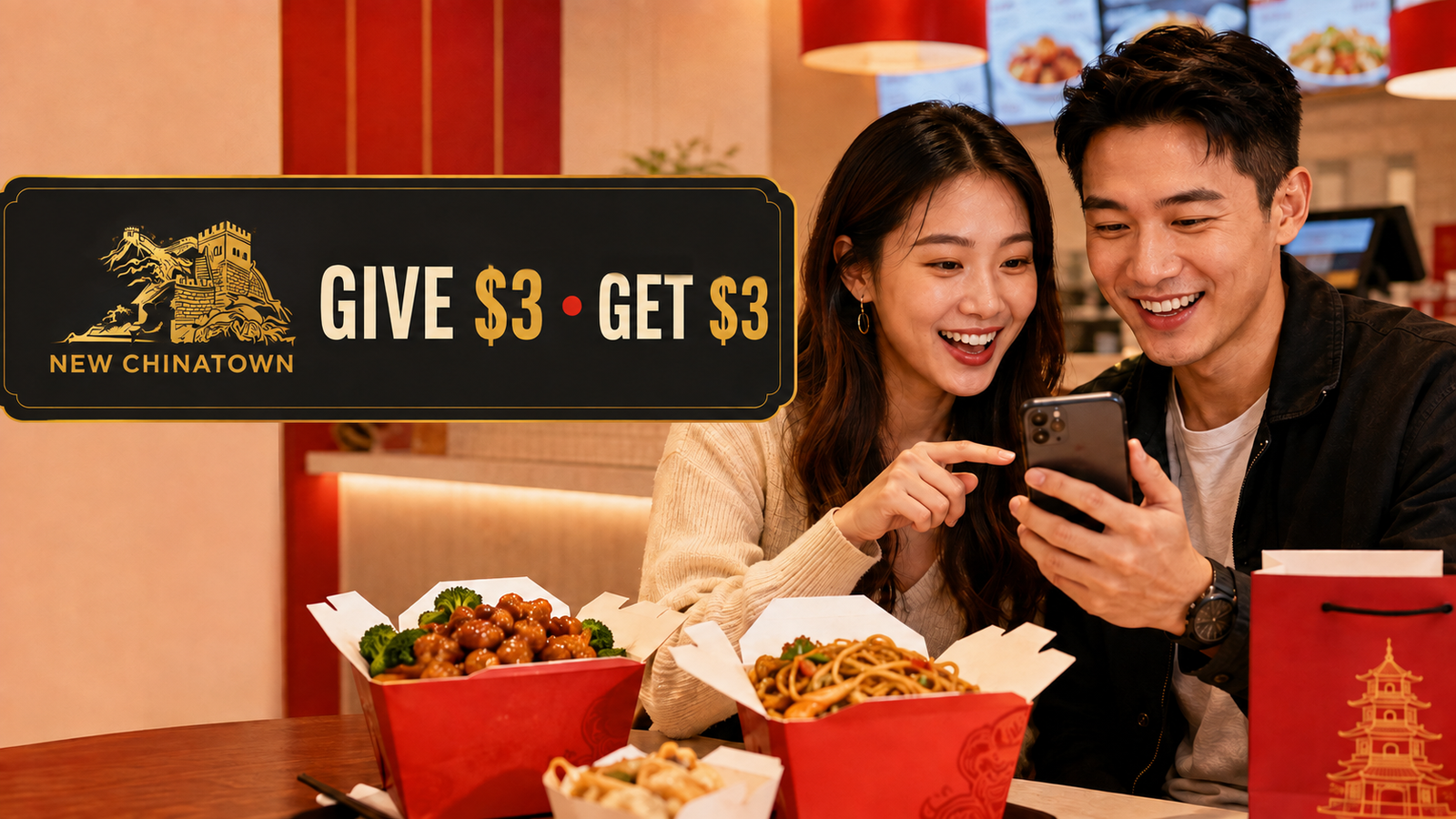Give $3, Get $3 at New Chinatown